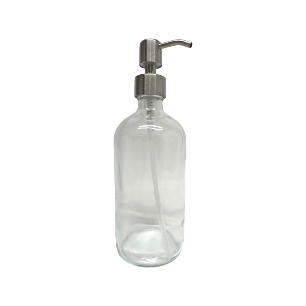16 oz Glass Dispenser with Stainless Steel Pump