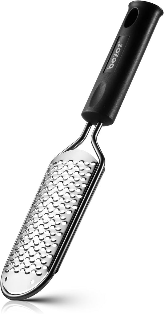 BEZOX Foot Scrubber for Dead Skin - Stainless Steel Heel Callus Foot File for Efficient Callus Removal - Foot Scraper Rasp for Smooth Feet (Dark)