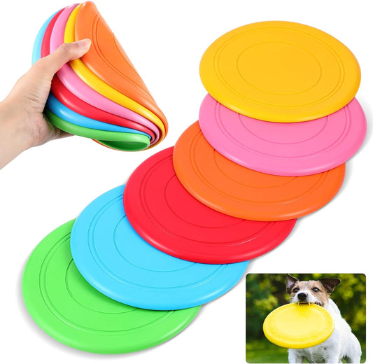 6 Pieces Flying Discs for Kids Soft Rubber Dog Training Flying Discs Outdoor Playing Disk Flyer for Kindergarten Teaching Children Pets Backyard Lawn Games Birthday Sports Themed Party, 6 Color