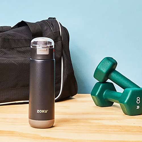 ZOKU Sporty Stainless Steel Water Bottle, 16.9 Oz