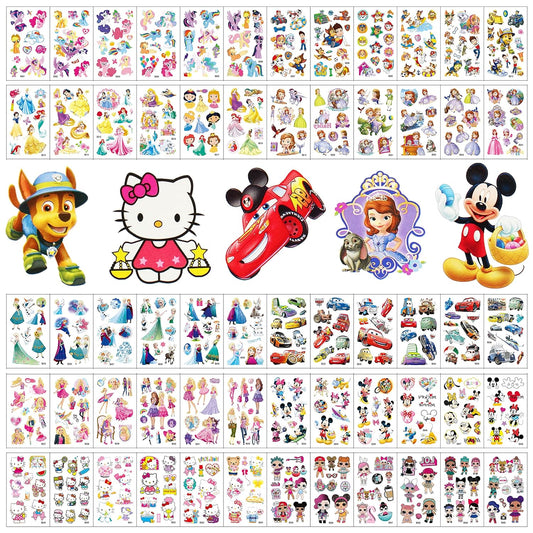 60 Sheets Temporary Tattoo fake tattoos Cute pattern stickers markers for Kids Toddlers Children Boys Girls