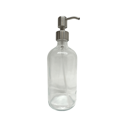 16 oz Glass Dispenser with Stainless Steel Pump