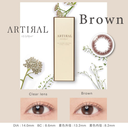 Artiral UVM Brown 1 Day Contact Lenses 10 Pack